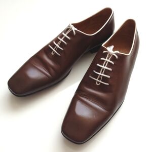 GUCCI Men's Brown Leather Lace-up Shoes Size 9.5